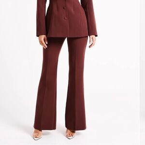 Meshki Burgundy Boot Cut Flare Pants